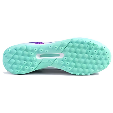 Li Ning MG Multi Ground Artificial Turf Slip Resistant Abrasion Resistant Soccer Shoes Men’s White Blue Purple