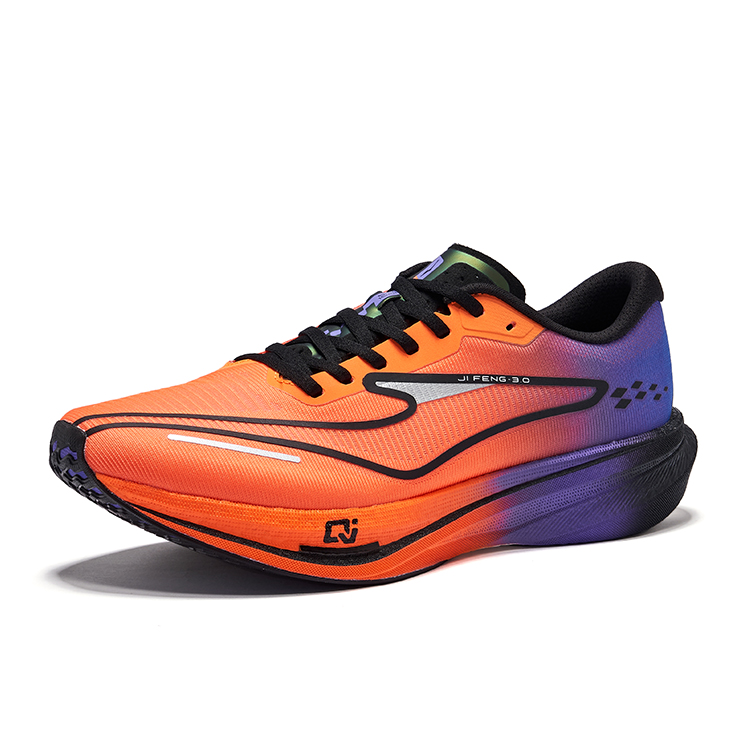 Erke Polar Wind 3.0 Running Shoes Men’s Low Top Fluorescent Bright Orange Signal Purple