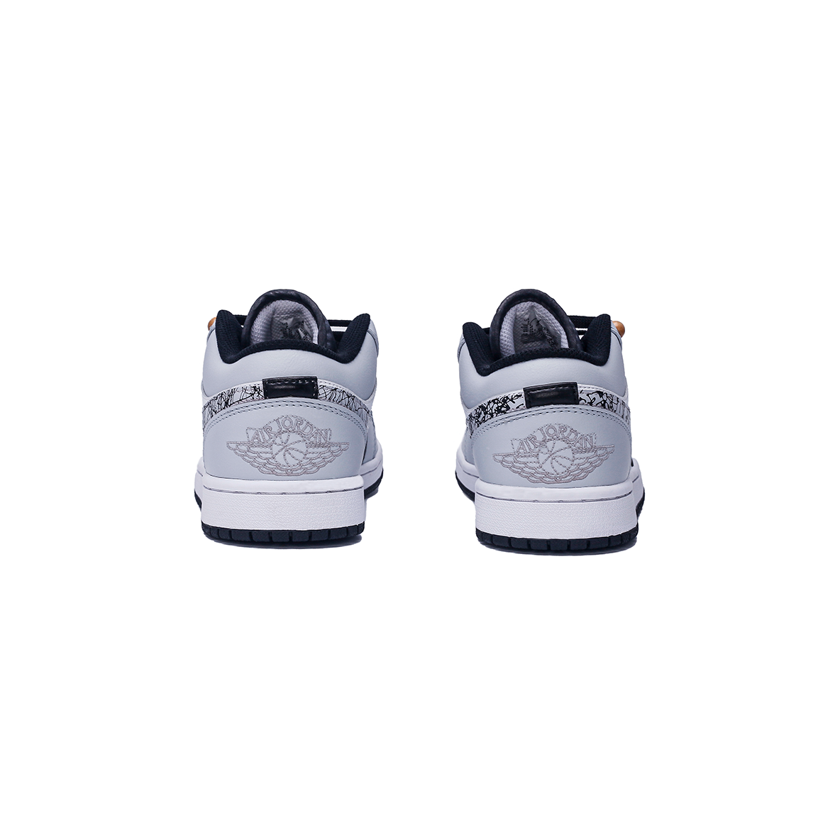 Jordan Air Jordan 1 Custom Leather Abrasion Resistant Low Top Vintage Basketball Shoes Unisex Smoke Gray