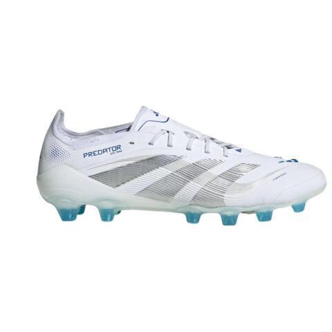 Adidas PREDATOR ELITE Soccer Shoes Unisex Low Top Cloud White/Metallic Silver/Bright Royal Blue