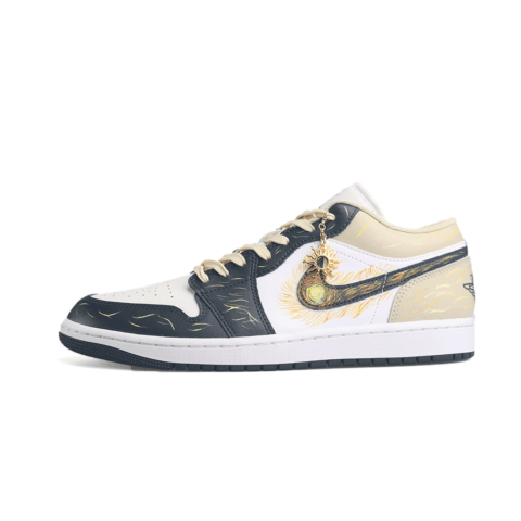 Jordan Air Jordan 1 Sunflower Shadow, Special Shopping Bag Abrasion Resistant Low top Vintage Basketball Shoes Unisex