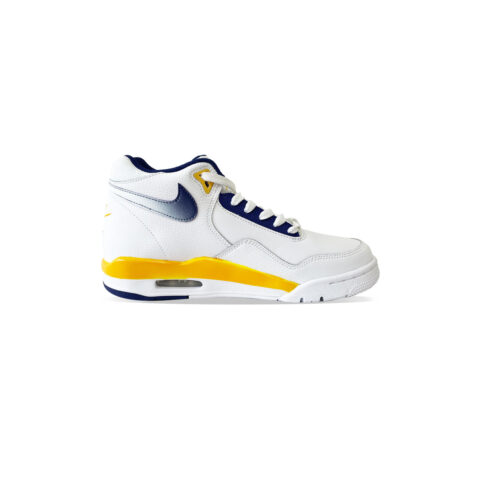 Nike Flight Legacy Cushioning Slip Resistant Mid top Vintage Basketball Shoes Men’s Purple Gold
