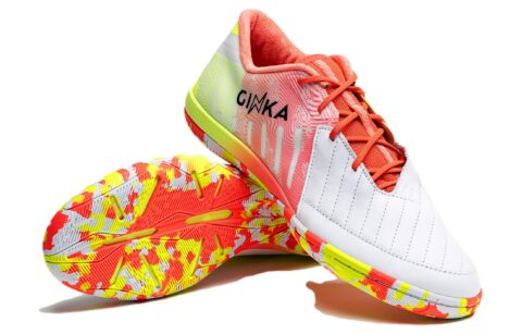 DECATHLON Kipsta Ginka 900 IC/in Cushioning Slip Resistant Abrasion Resistant Soccer Shoes Men’s White Pink