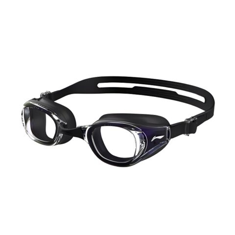 Li Ning Waterproof Anti Fog Swim Goggles Non Coated Lens Polyester Acid Carbon