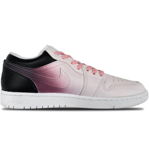 Jordan Air Jordan 1 Leather Cushioning Slip Resistant Abrasion Resistant Low top Vintage Basketball Shoes Men’s Pink