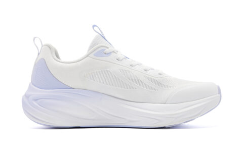 QIAODAN Cushioning Slip Resistant Abrasion Resistant Low top Casual Running Shoes Women’s White Purple