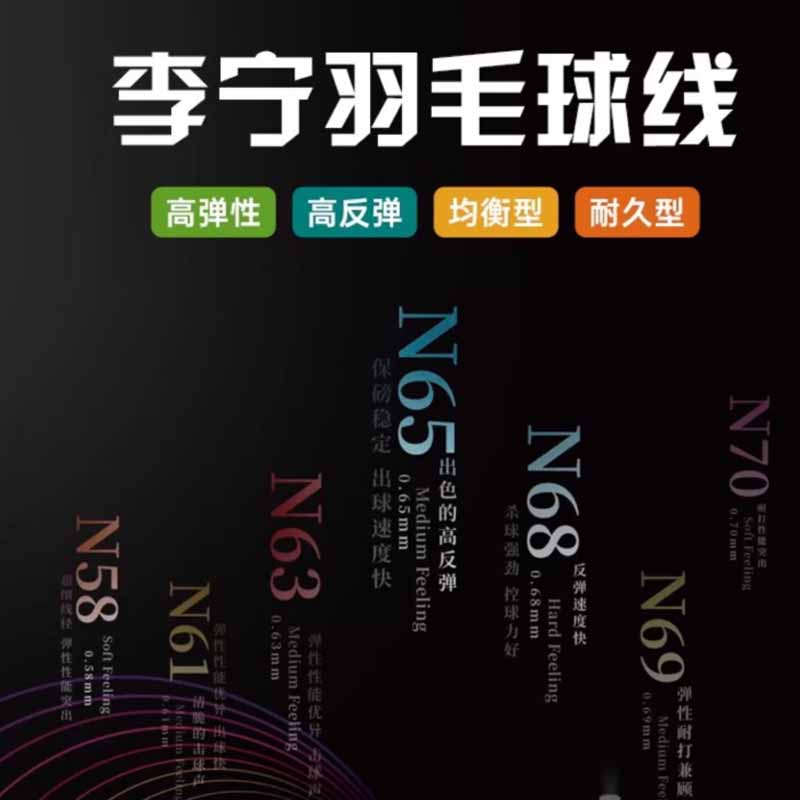 Li Ning Badminton Racket Strings Nylon Filament Unisex 200m