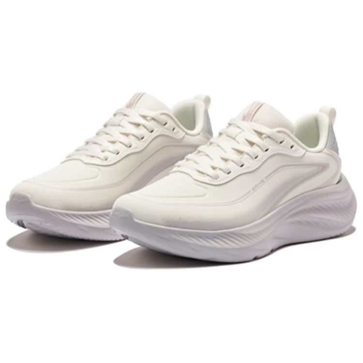 Erke Cloud Chase Running Shoes Women’s Low Top Microcrystal White, Mist Gray