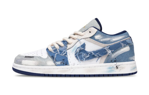 Jordan Air Jordan 1 Distressed Denim Slip Resistant Abrasion Resistant Slip Resistant Abrasion Resistant Low top