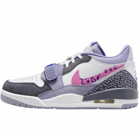 Jordan Legacy 312 Vintage Basketball Shoes Men’s Low Top White Purple Pink