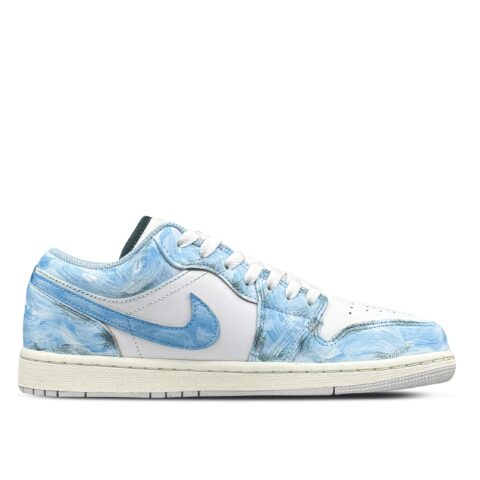 Jordan Air Jordan 1 Abrasion Resistant Abrasion Resistant Low top Vintage Basketball Shoes Unisex Sky Blue