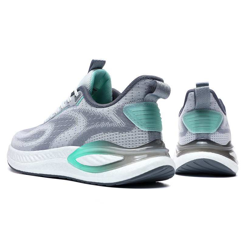 JSWEI Slip Resistant, Abrasion Resistant, Breathable Low top Casual Running Shoes Men’s White Gray