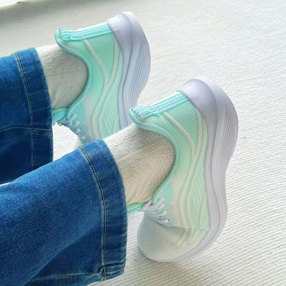 RUIKE Cushioning Breathable Height Increasing Low top Casual Running Shoes Women’s White Green