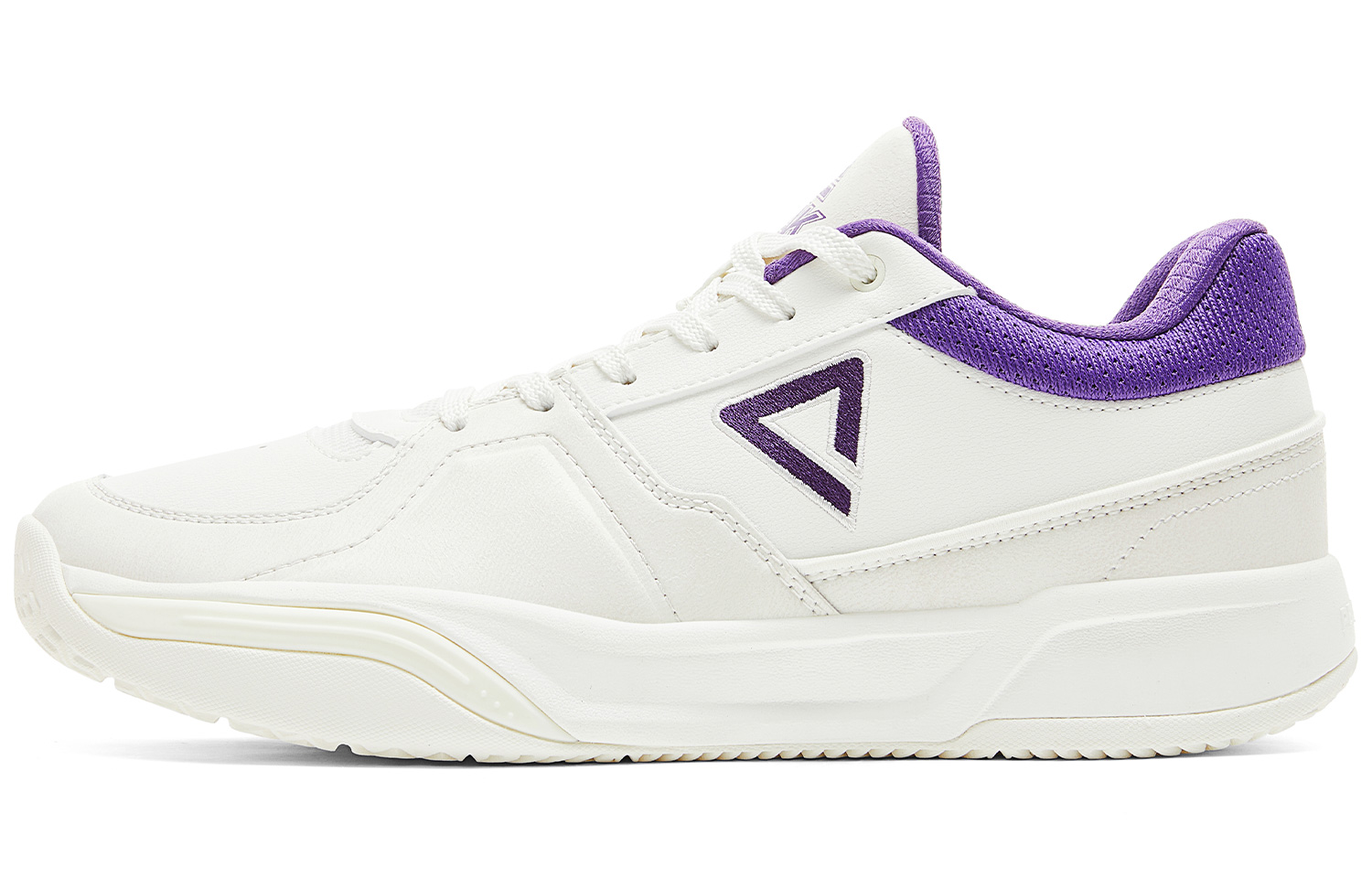 PEAK Taichi Oko Cushioning Slip Resistant Rebound Low top Basketball Shoes Men’s Ivory Purple