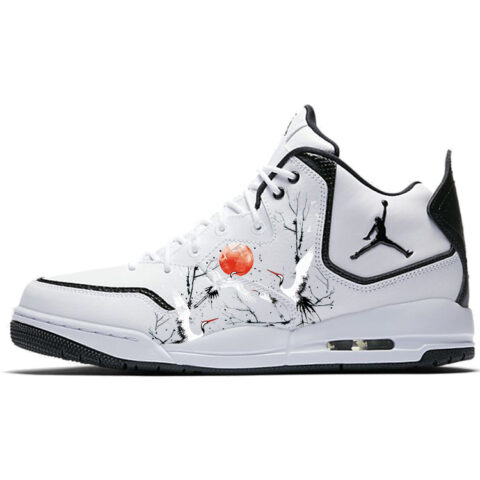 Jordan Courtside 23 Cushioning Slip Resistant Abrasion Resistant Mid top Vintage Basketball Shoes Men’s White