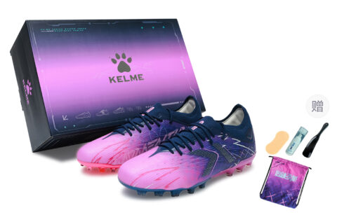 KELME Shadow 2.0 MG Multi Ground Breathable Soccer Shoes Unisex Dark Blue Neon Pink