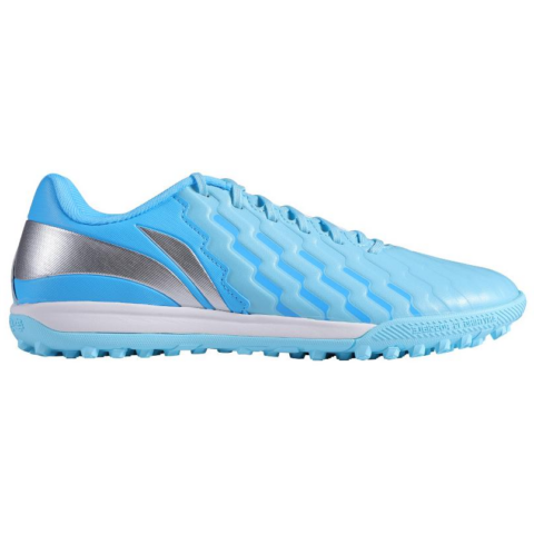 Li Ning Brocade TF Turf Artificial Turf Slip Resistant Abrasion Resistant Soccer Shoes Men’s Blue