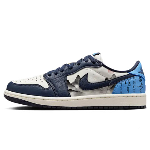 Jordan Air Jordan 1 Low top Vintage Basketball Shoes Men’s White Blue