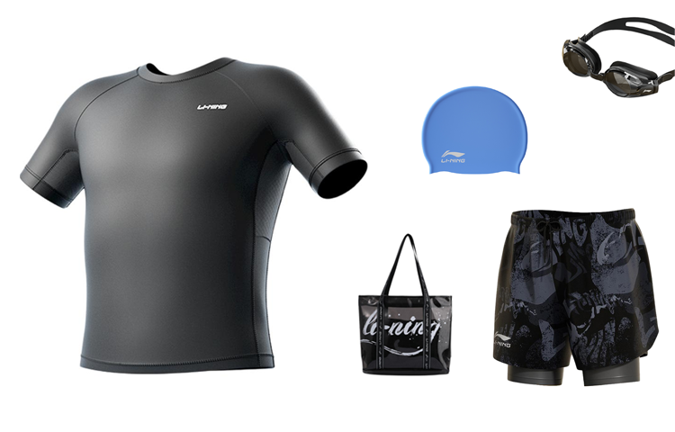 Li Ning Swimming Equipment Sets Men’s Black Swimsuit