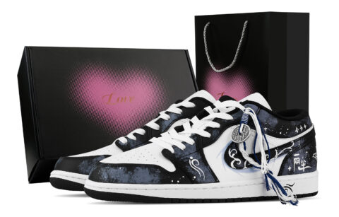 Jordan Air Jordan 1 Rise And Prosper, Heart Box Low top Vintage Basketball Shoes Unisex Navy Blue