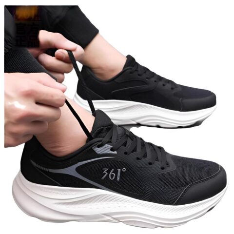 361° Abrasion Resistant Breathable Low top Casual Long Distance Running Sprint City Commuting Running Shoes Men’s Black