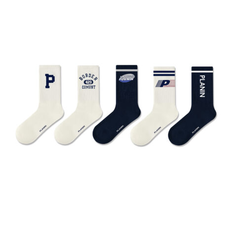 PLAN IN Crew Socks Unisex 5 Pack