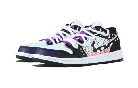 Jordan Air Jordan 1 Shinobu Kocho Low top Vintage Basketball Shoes Unisex Pink Purple