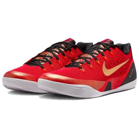 Nike Kobe 9 Breathable Rebound Grip Low top Basketball Shoes Men’s Red Black