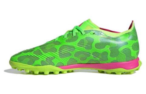 Adidas PREDATOR LEAGUE TF Turf Cushioning Abrasion Resistant Breathable Soccer Shoes Unisex Green Purple