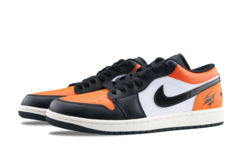 Jordan Air Jordan 1 Vintage Basketball Shoes Unisex Low Top Black/White/Orange