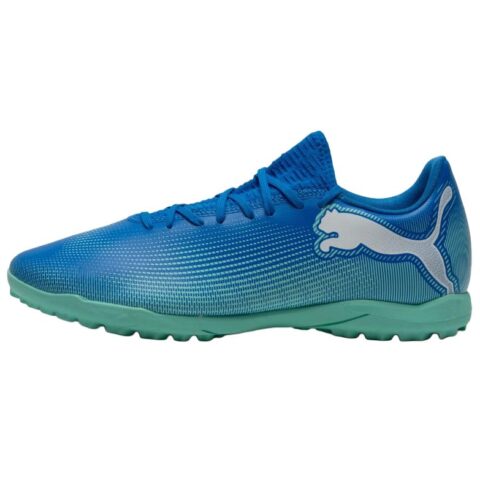 PUMA FUTURE 7 PLAY TT Turf Artificial Turf Abrasion Resistant Soccer Shoes Men’s Blue Green