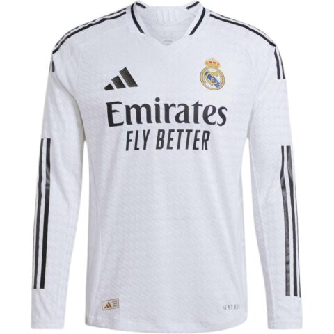 Adidas Free Shipping With AdiClub Real Madrid 24/25 Long Sleeve Home Authentic Jersey