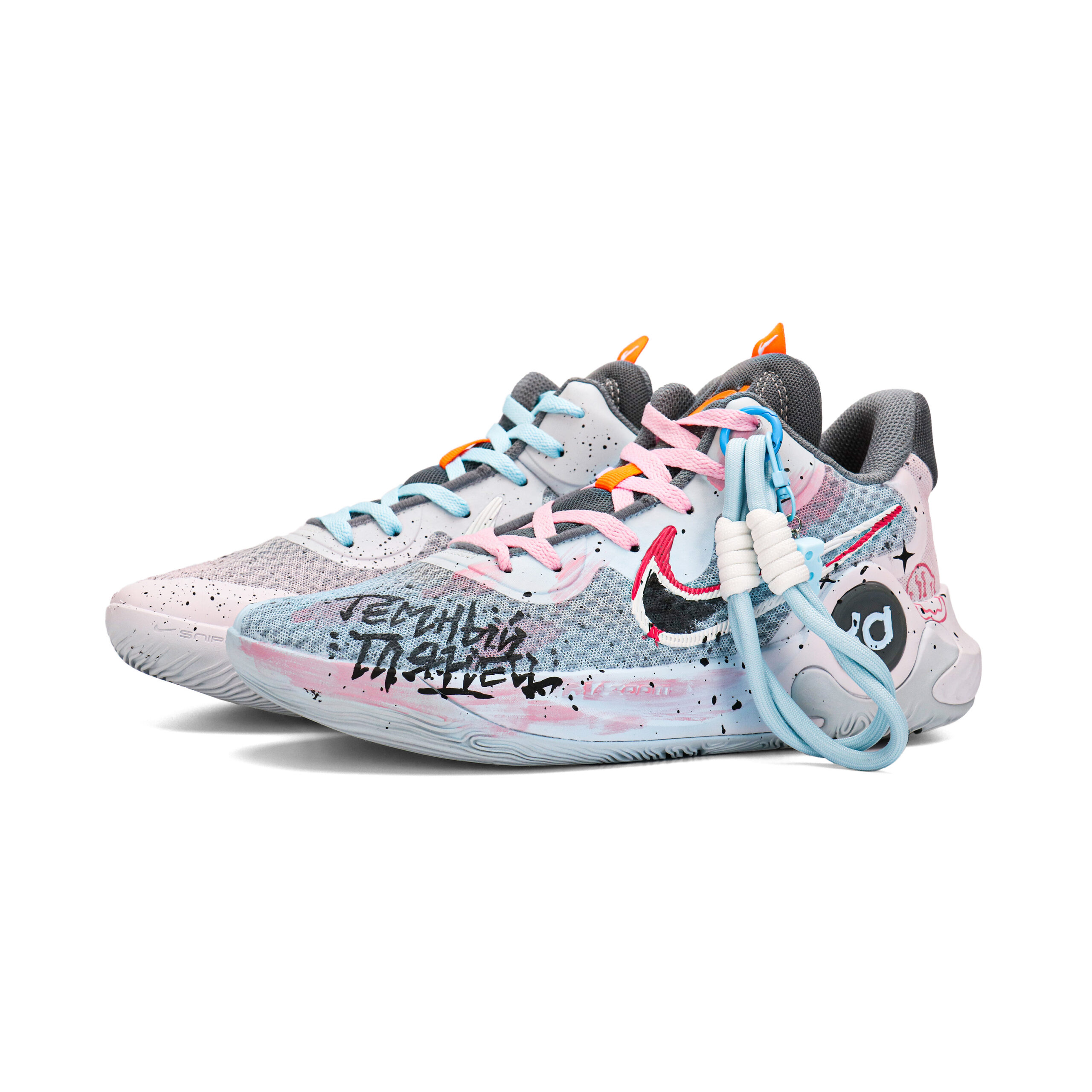 Nike KD Trey 5 IX Basketball Shoes Unisex Mid Top Blue Pink
