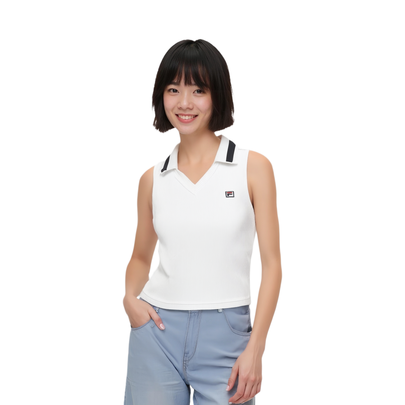FILA Tennis Tops Women’s Jade White WT Lapel Moderate