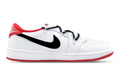 Jordan Air Jordan 1 Abrasion Resistant Slip Resistant Low top Vintage Basketball Shoes Unisex White Red