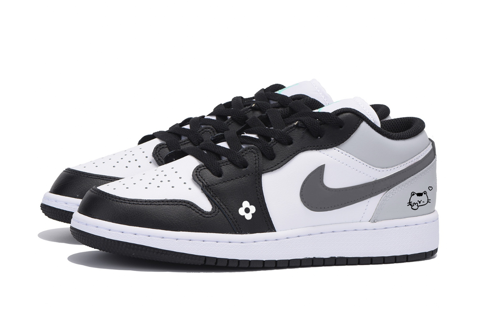 Jordan Air Jordan 1 Low top Vintage Basketball Shoes Men’s White Dark Gray
