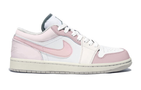 Jordan Air Jordan 1 Slip Resistant Abrasion Resistant Low top Vintage Basketball Shoes Unisex Pink