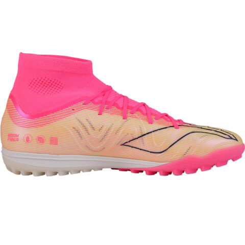 Li Ning TF Turf Artificial Turf, Firm Ground Cushioning Slip Resistant Soccer Shoes Men’s Pink Ocean