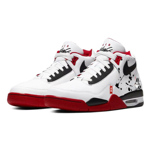 Nike Flight Legacy Cushioning Slip Resistant Mid top Vintage Basketball Shoes Unisex Red White