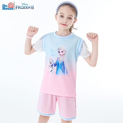 Disney Casual Sportswear Blue Pink Gradient Children Aged 3 7 Years Old