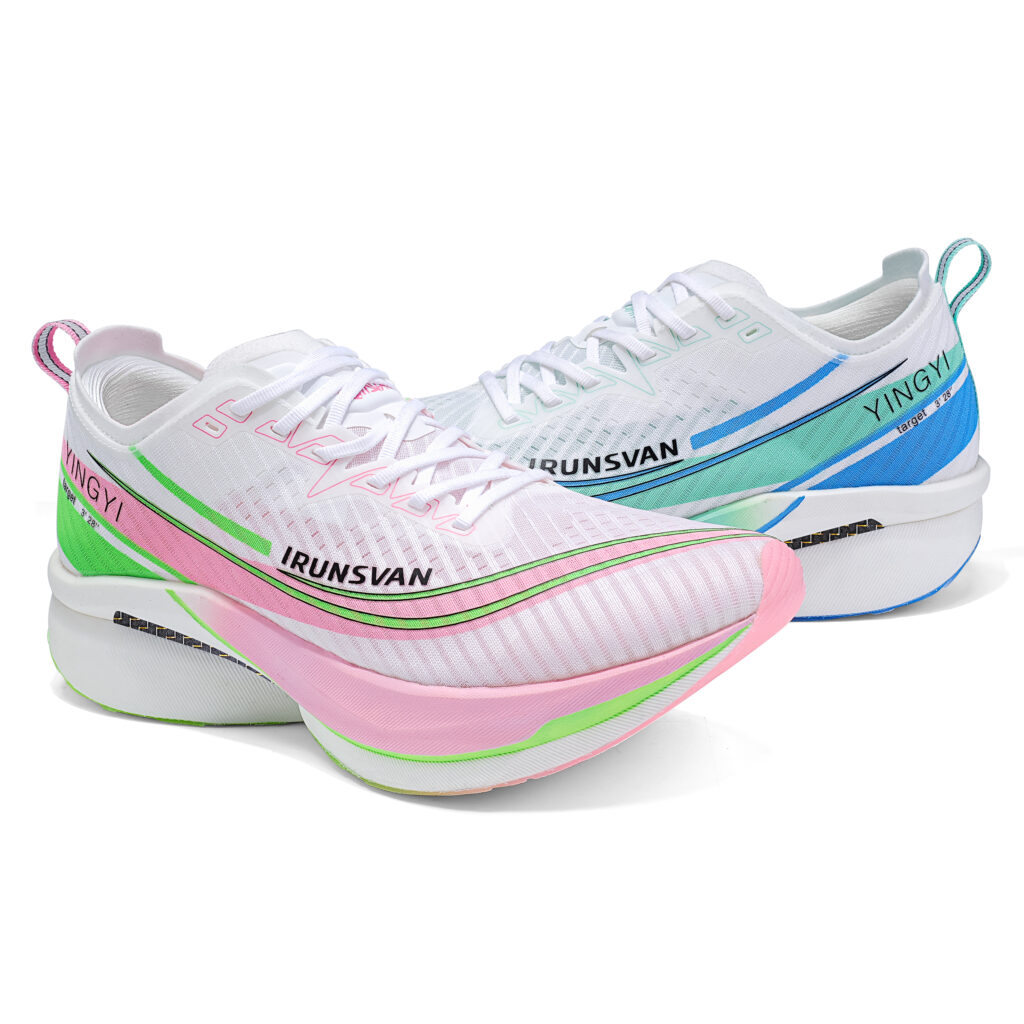 IRUNSVAN Running Shoes Box Unisex Mismatched Pink And Green Mountains