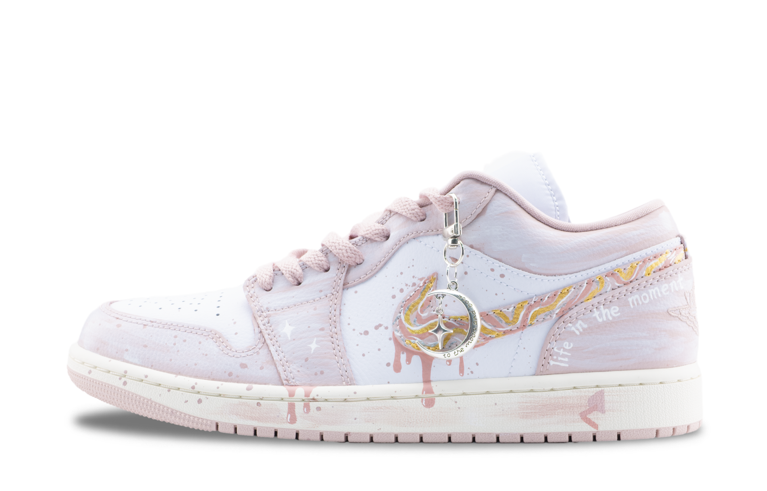 Jordan Air Jordan 1 Moonlight Sonata Slip Resistant Abrasion Resistant Low top Vintage Basketball Shoes Unisex