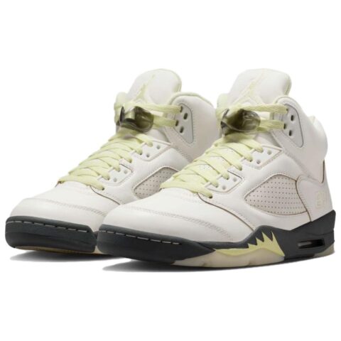 Jordan Air Jordan 5 Classic And Versatile Breathable High top Vintage Basketball Shoes Women’s Beige