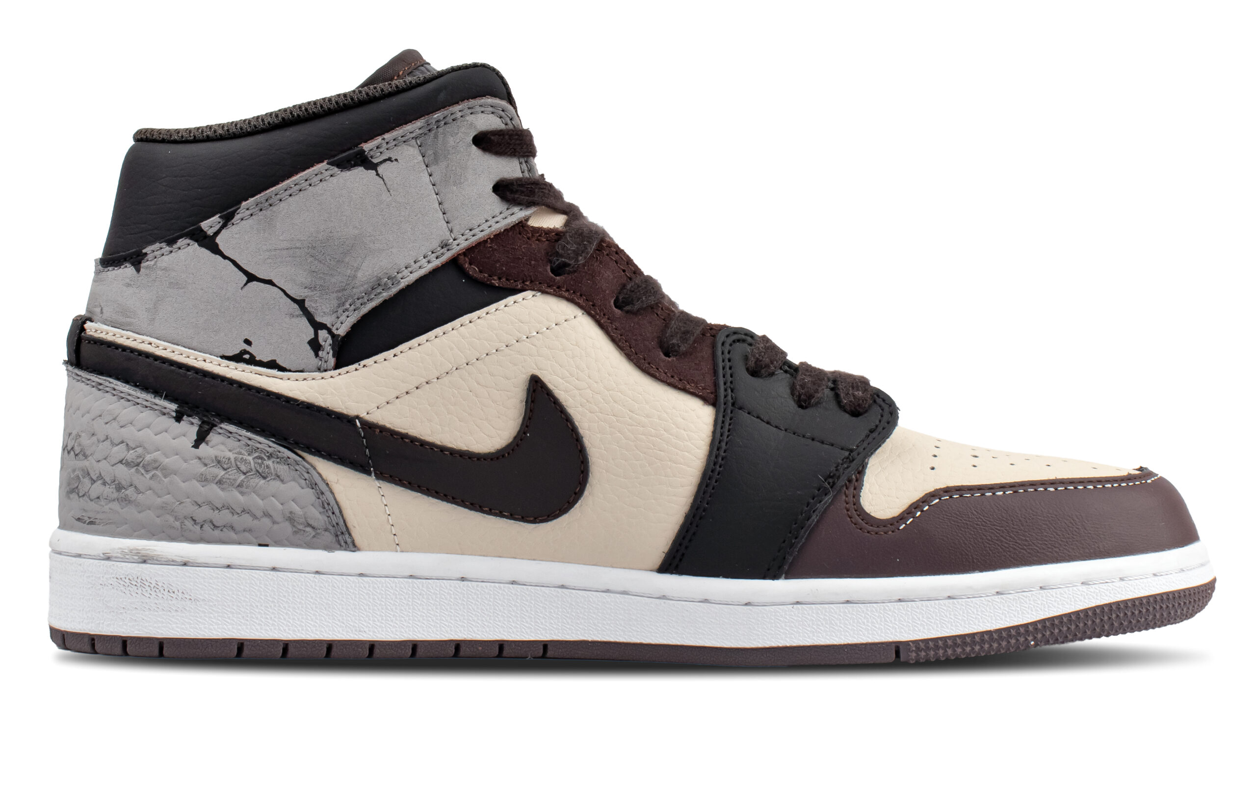 Jordan Air Jordan 1 Synthetic Leather Abrasion Resistant Abrasion Resistant Mid top Vintage Basketball Shoes Men’s