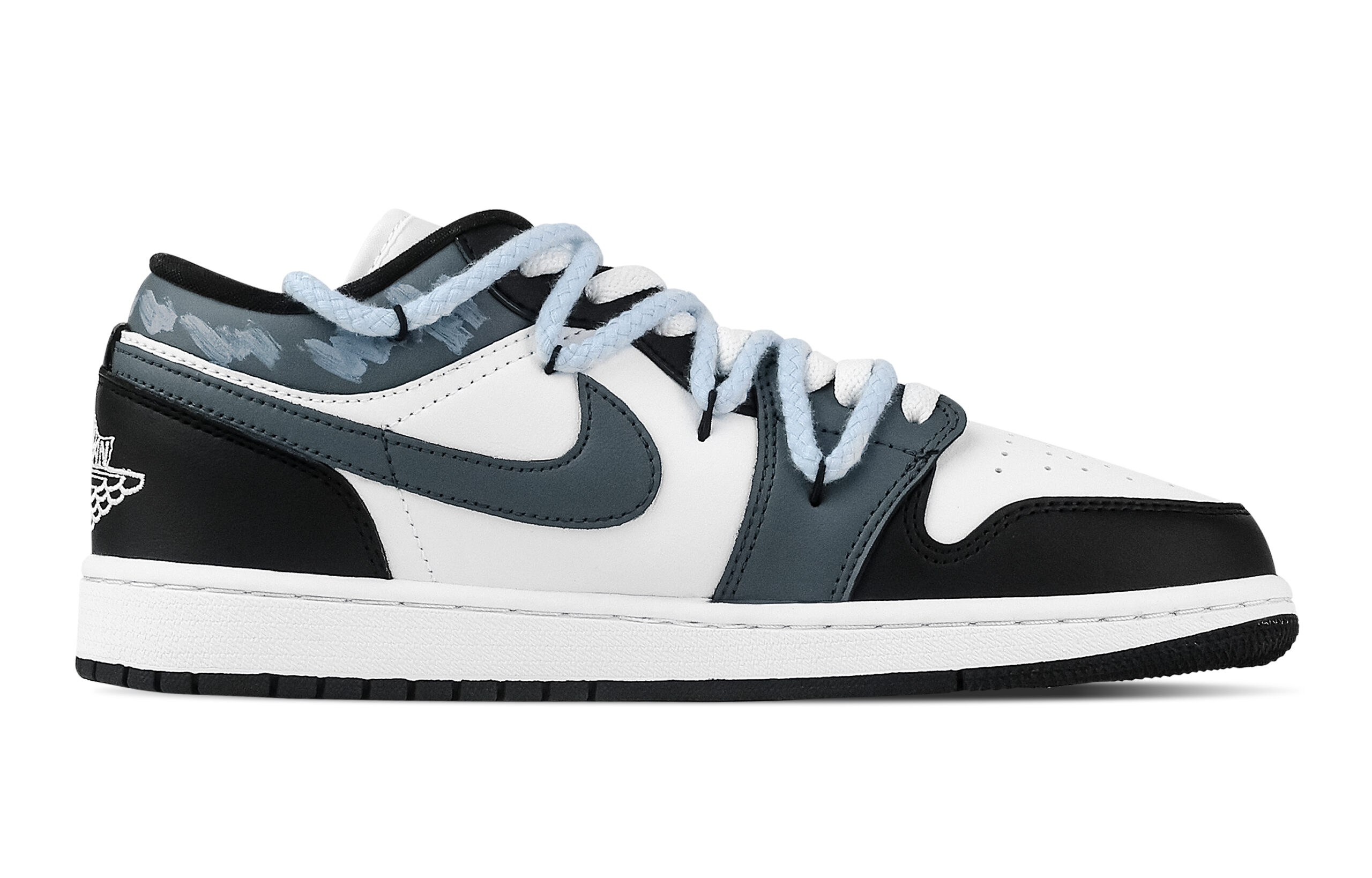 Jordan Air Jordan 1 Rose, Heart Box Low top Vintage Basketball Shoes Unisex Black White Blue