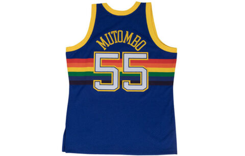 Mitchell & Ness Denver Nuggets Road 1991 92 Dikembe Mutombo Swingman Jersey