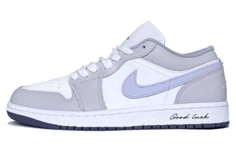 Jordan Air Jordan 1 Lunar Mail, Maris Sal Grape Cushioning Low top Vintage Basketball Shoes Men’s Purple White