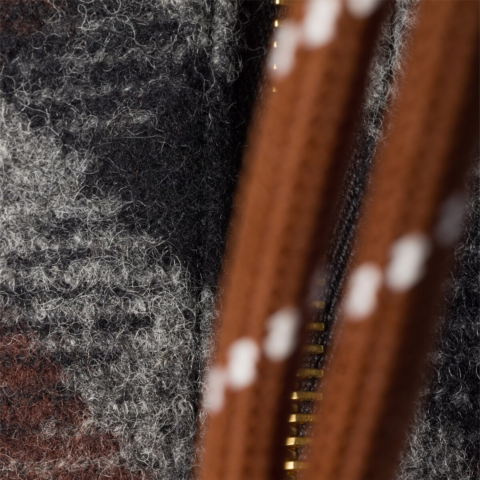 MIU MIU Wool Handbag Women’s Slate Gray & Cocoa Brown