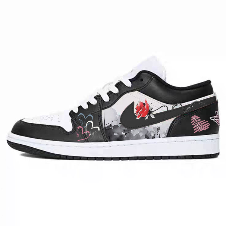 Jordan Air Jordan 1 Vintage Basketball Shoes Unisex Low Top Black/Pink