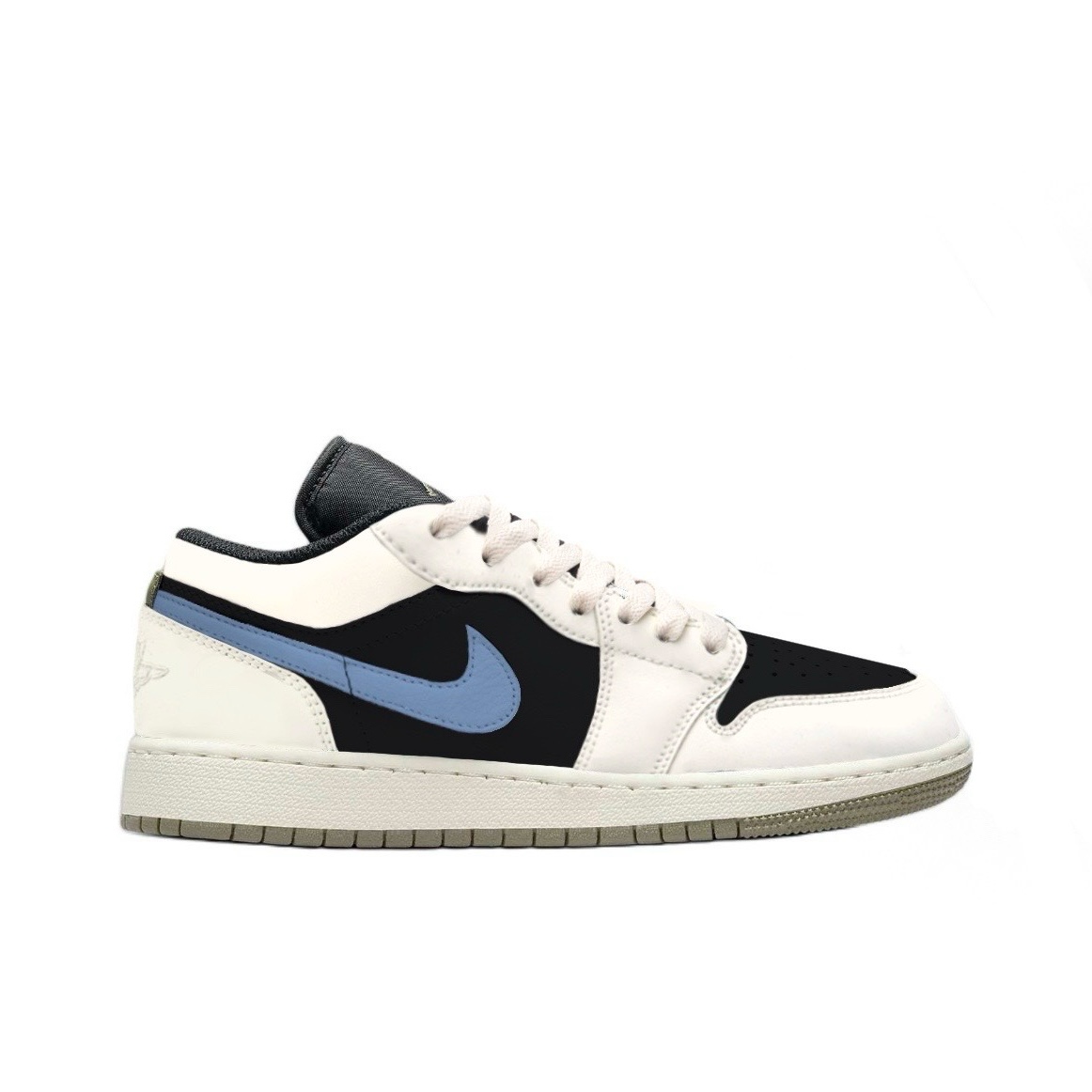 Jordan Air Jordan 1 Mini Hook 2 Leather Abrasion Resistant Low top Vintage Basketball Shoes Unisex Black White Blue